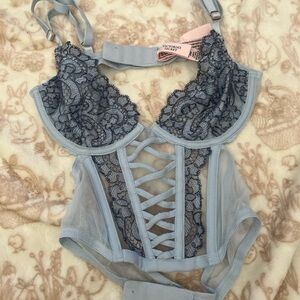 Victoria's Secret blue Lace Bodysuit